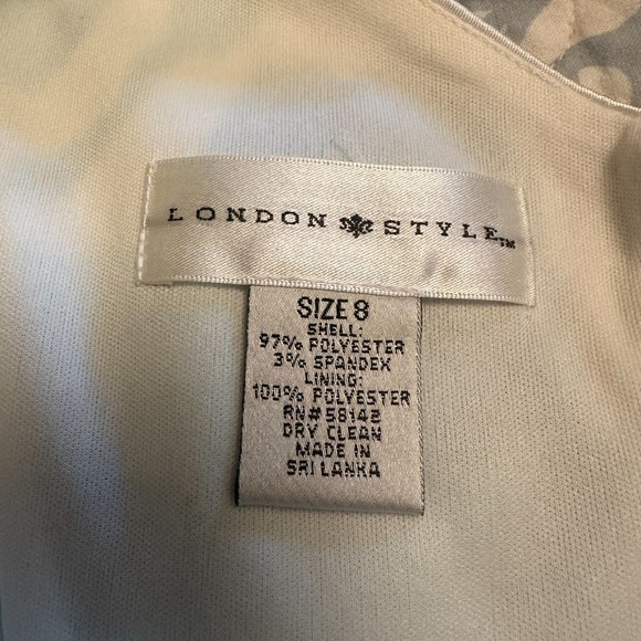 London Style Maggie watercolor cocktail dress 8 blue turquoise cutout back - Picture 3 of 3